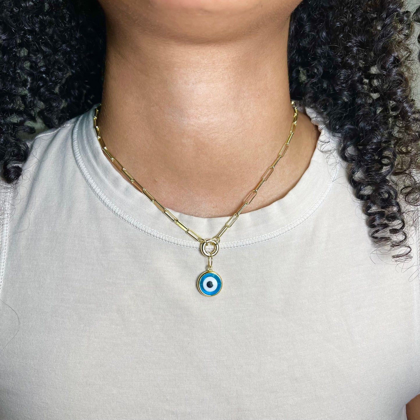 Paper Clip Charm Necklace
