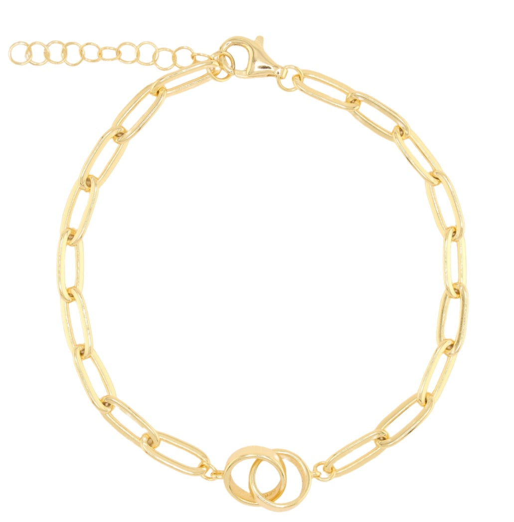 Paper-Clip Bracelet With Interlocking Ring