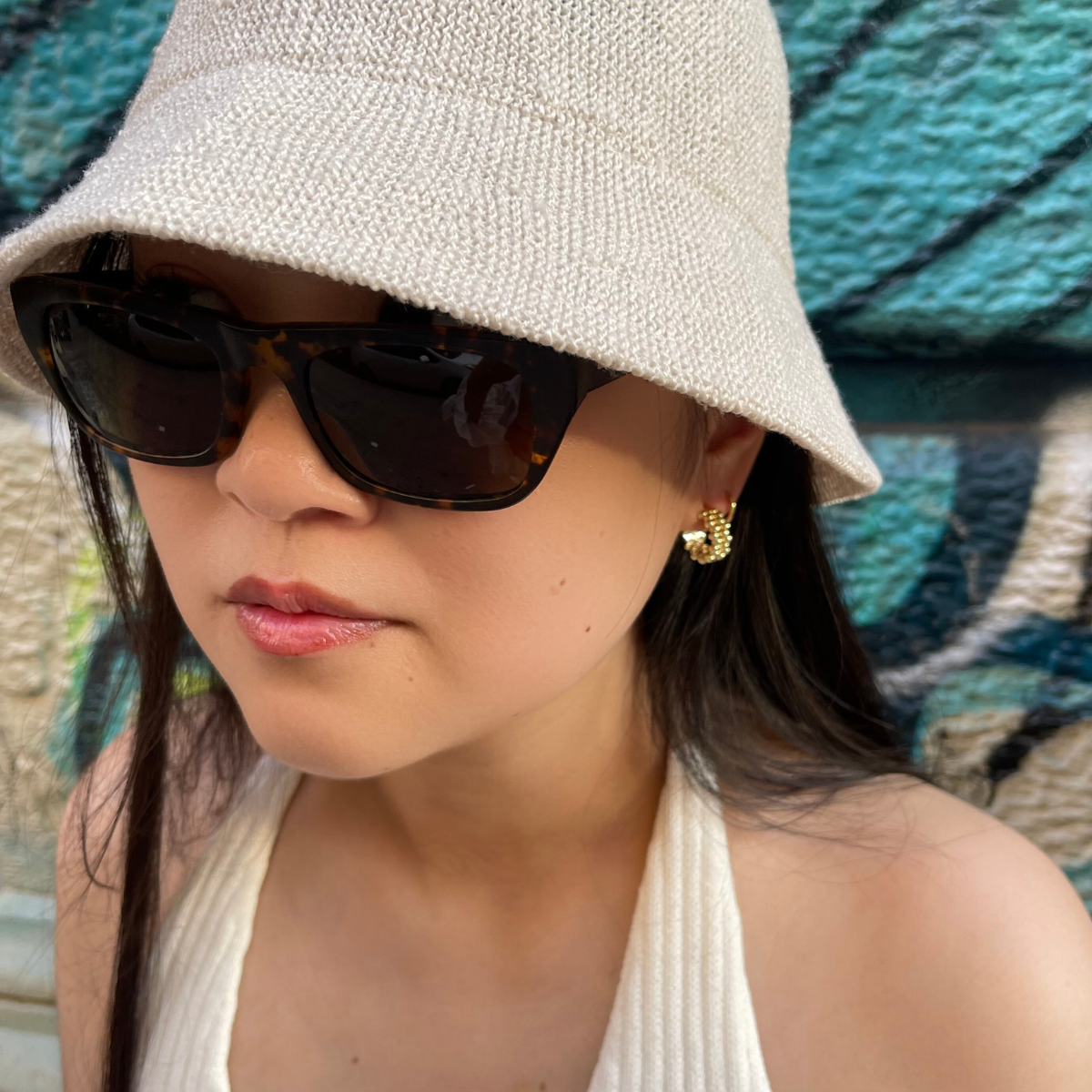 Double Row Beaded Studs