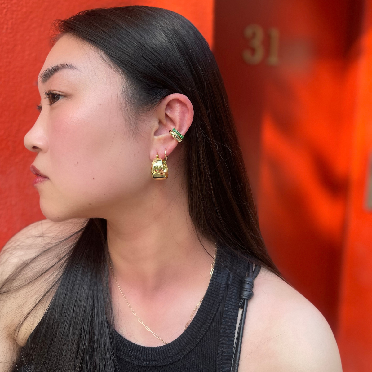 Emerald Ear Cuff