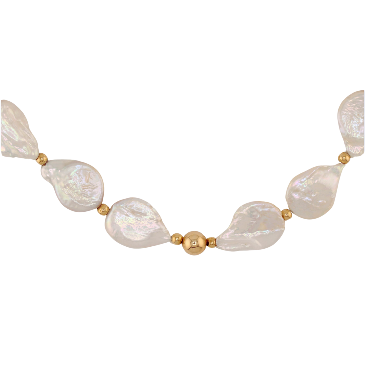 Freshwater Pearl Gold Bead Choker
