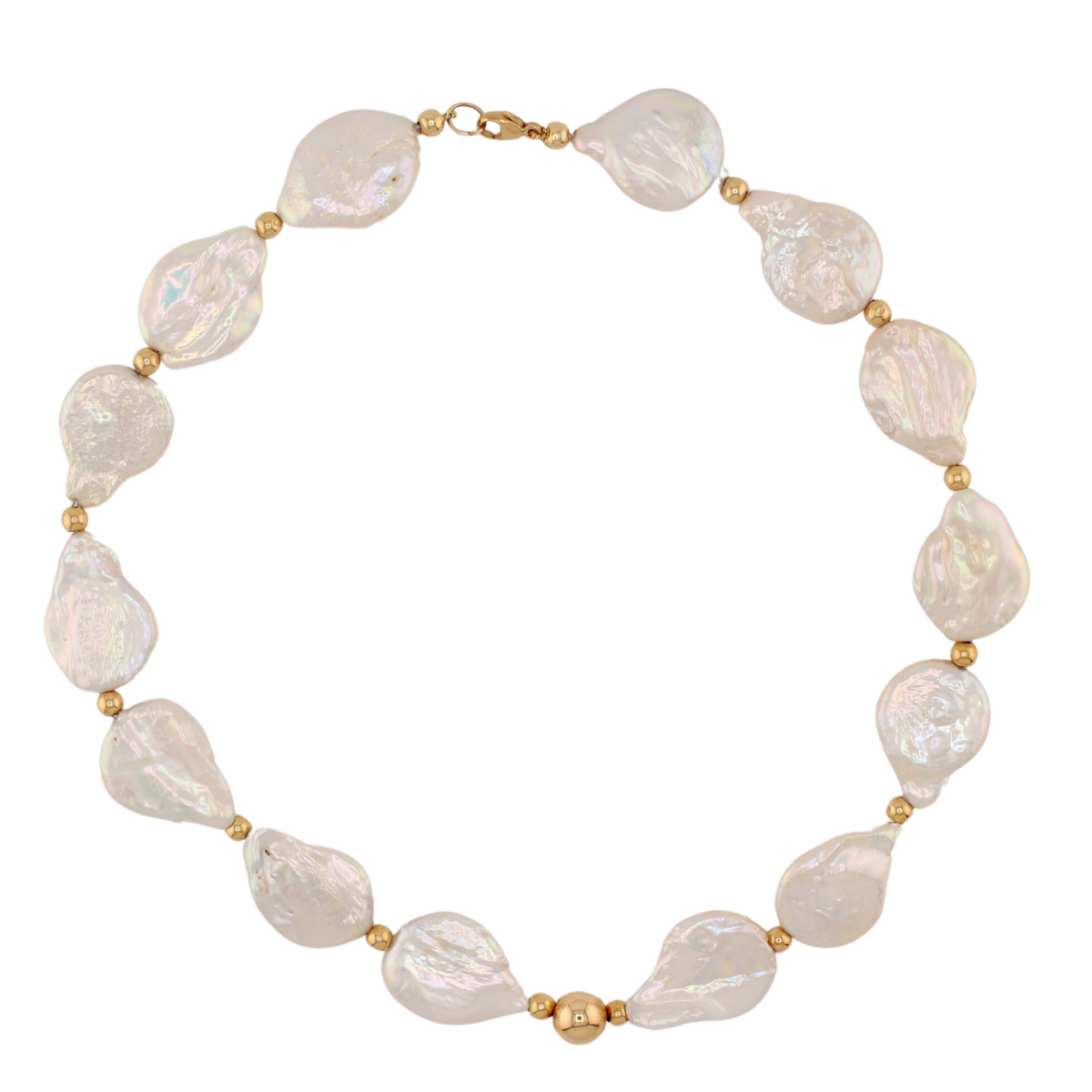 Freshwater Pearl Gold Bead Choker