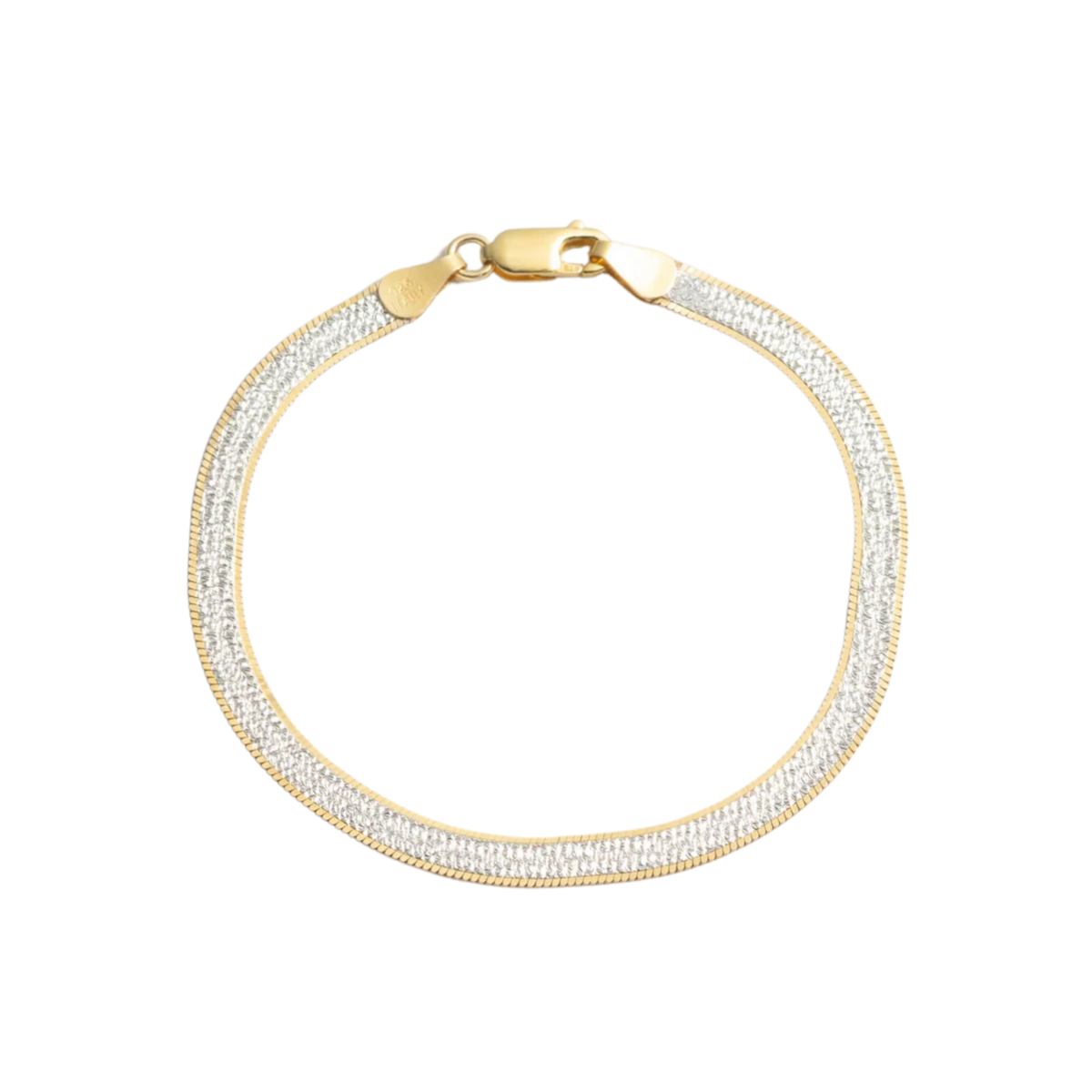 Two Tone Herringbone Bracelet