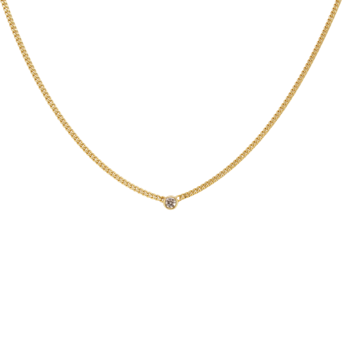 Cuban Link Diamond Solitaire Necklace