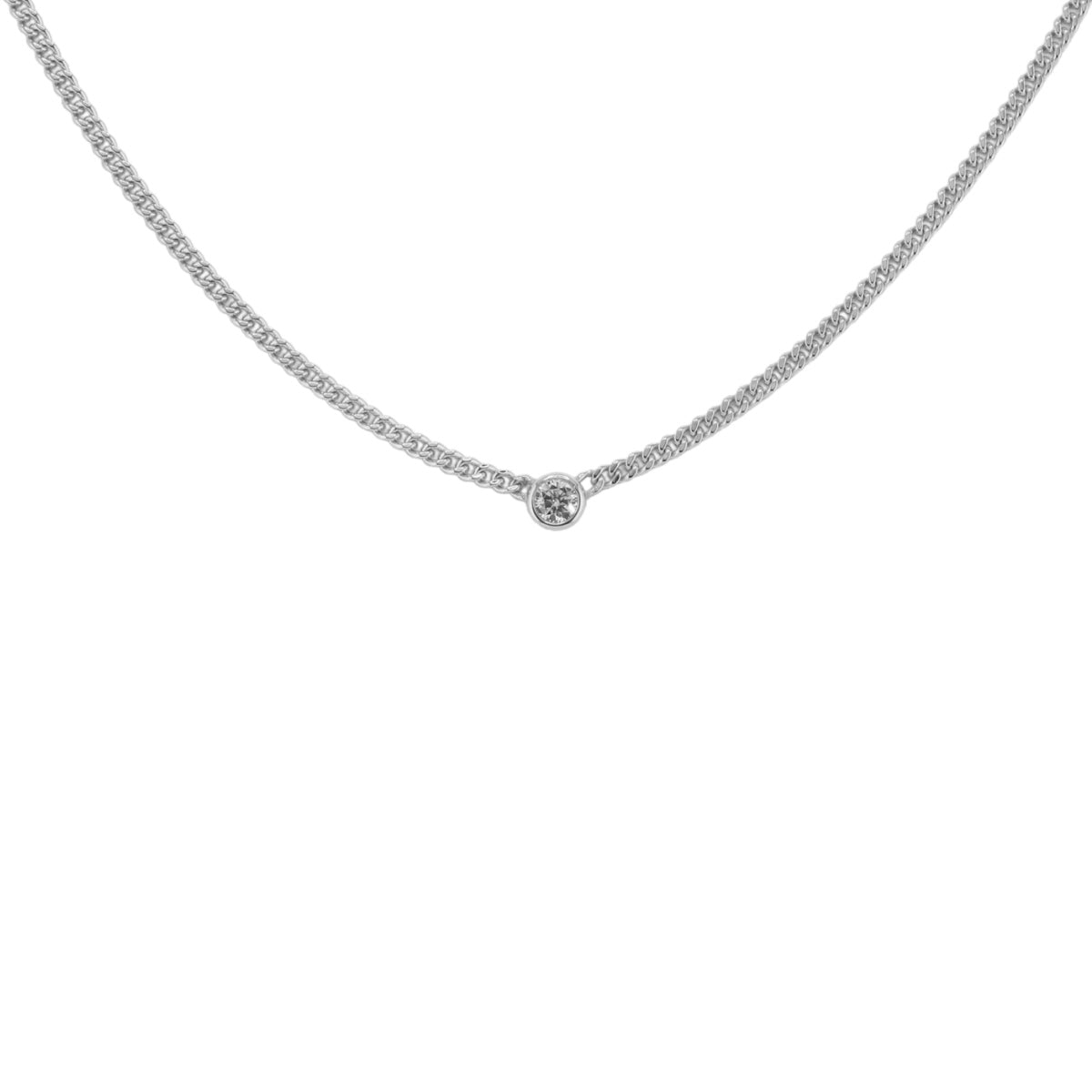 Cuban Link Diamond Solitaire Necklace