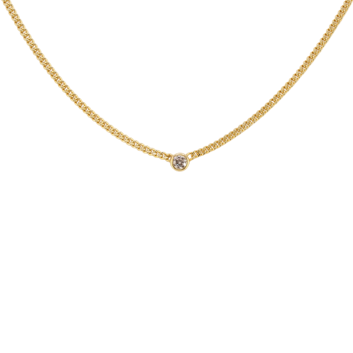 Cuban Link Diamond Solitaire Necklace