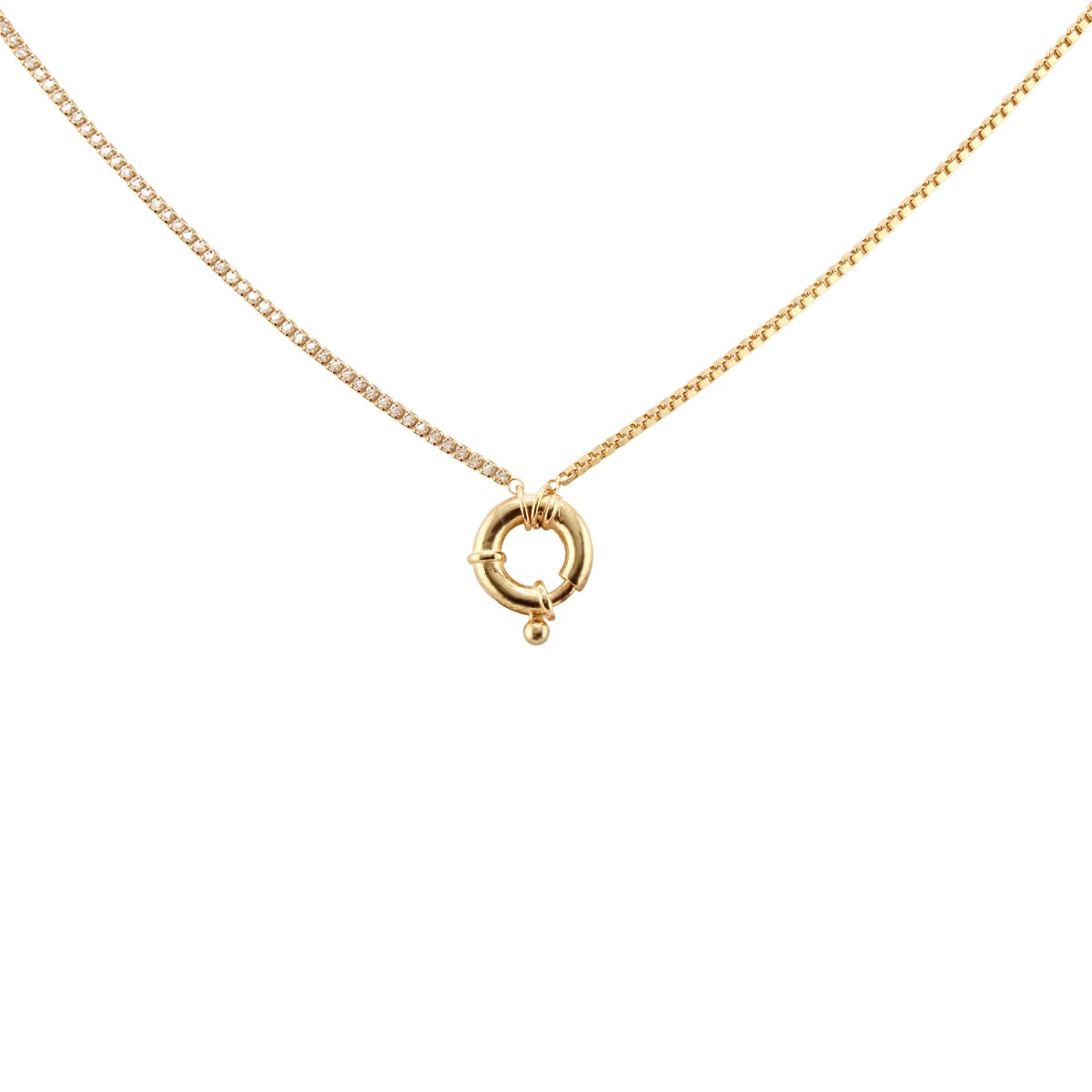 Chain Charm half-tennis Necklace