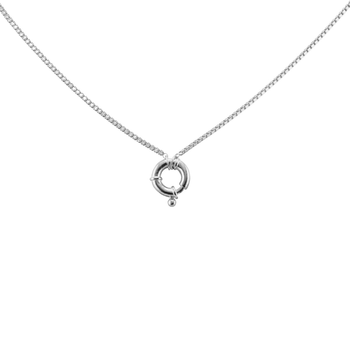 Chain Charm half-tennis Necklace