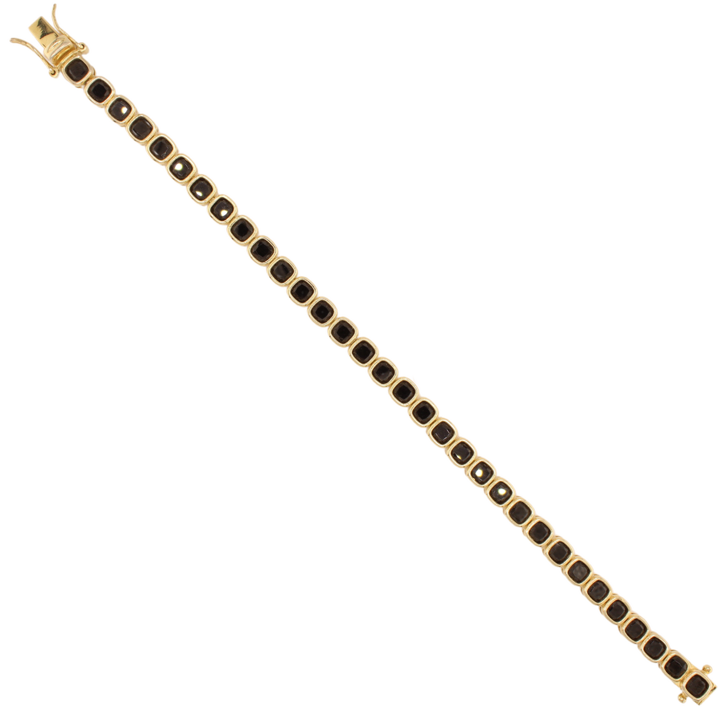 Cushion Cut Bezel Tennis Bracelet.