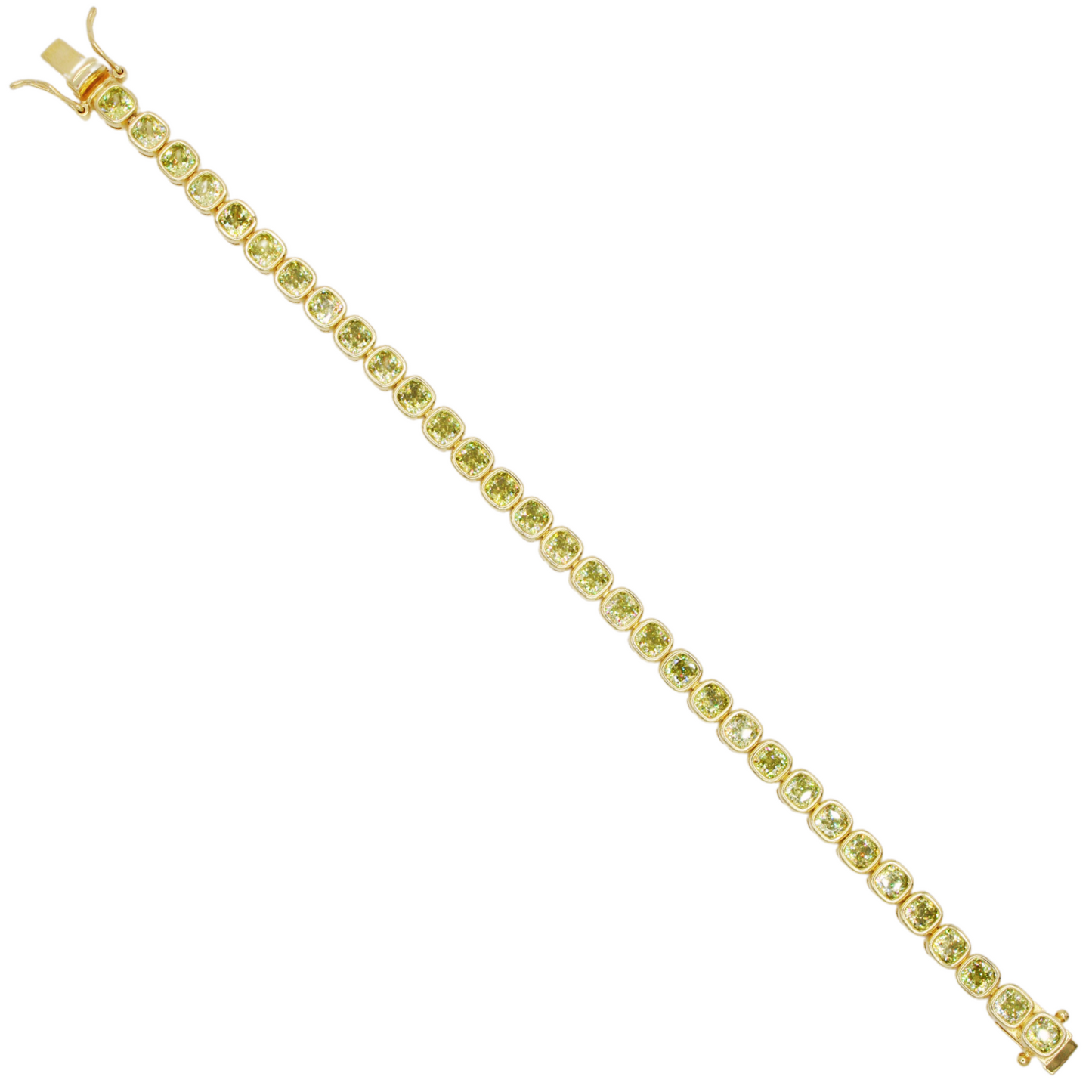 Cushion Cut Bezel Tennis Bracelet.