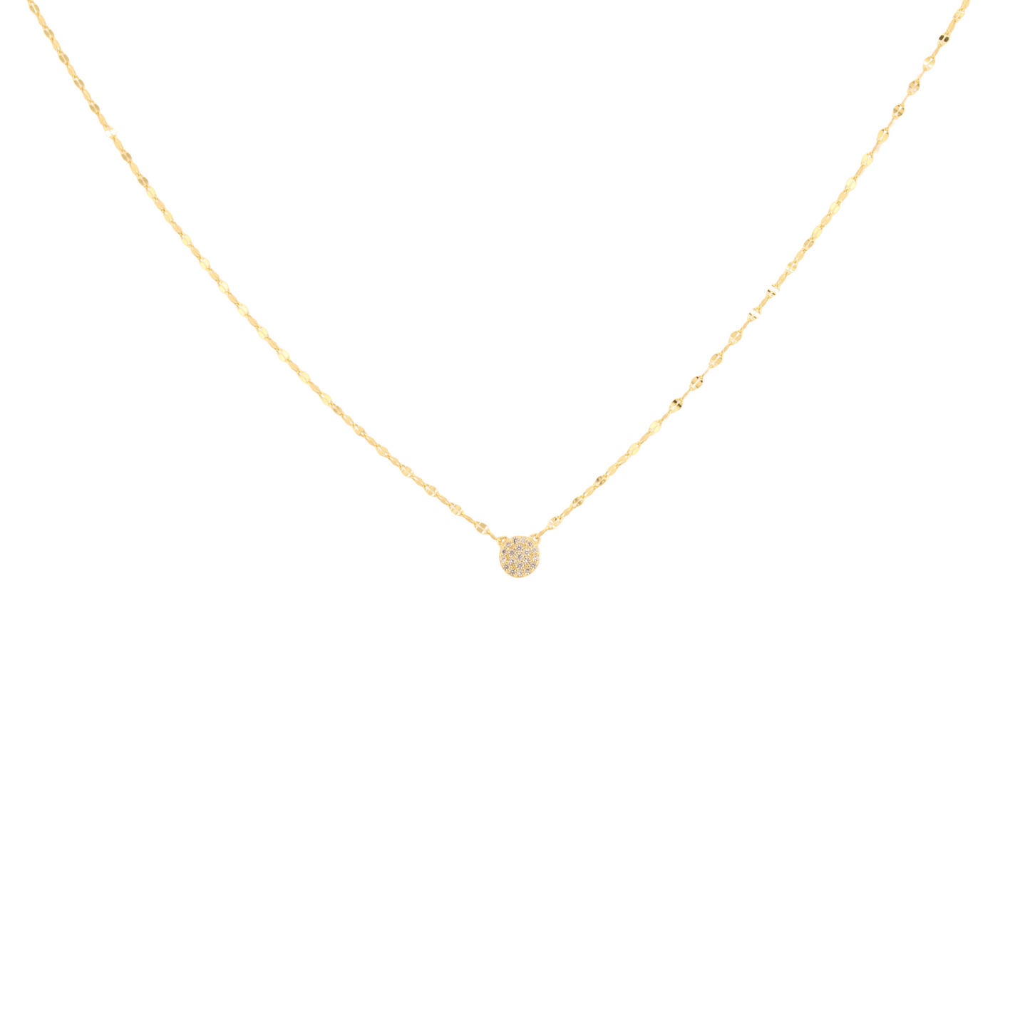 Pave Diamond disc Necklace