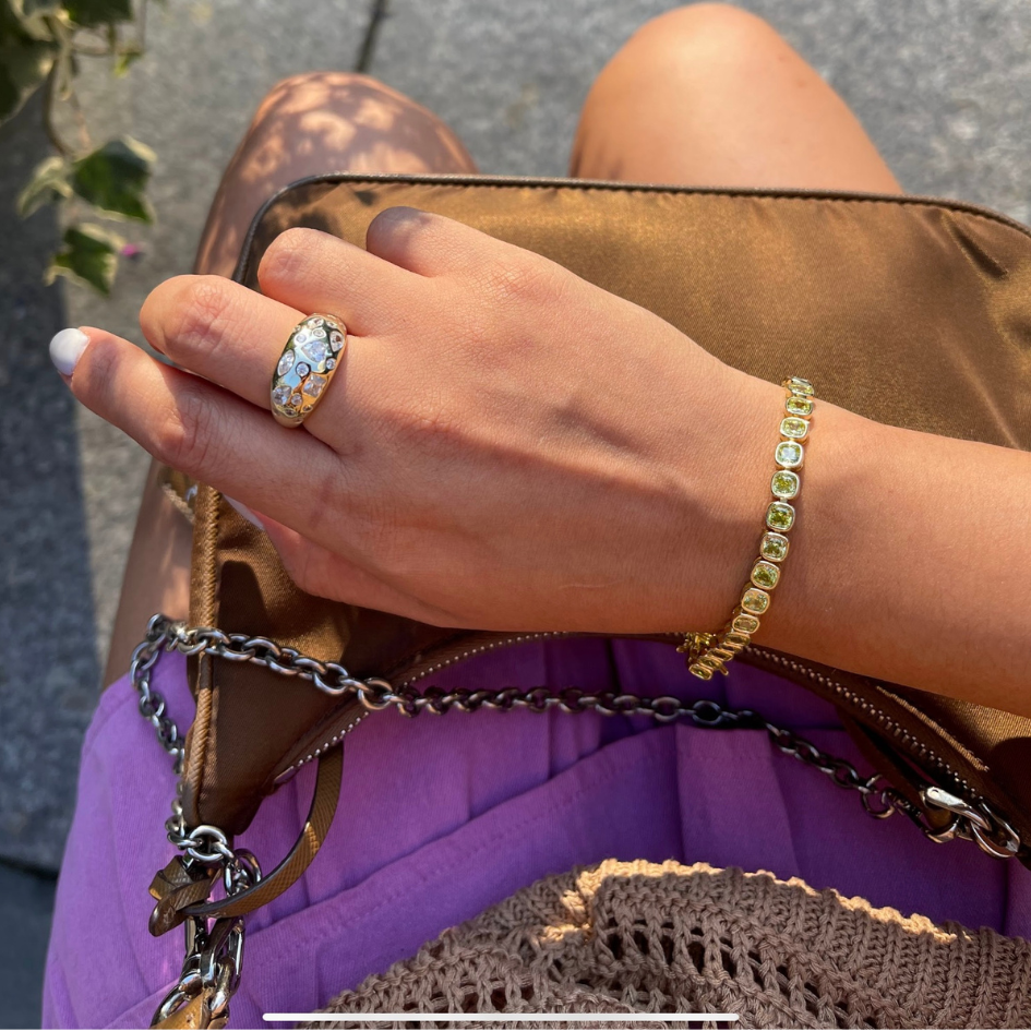 Cushion Cut Bezel Tennis Bracelet.