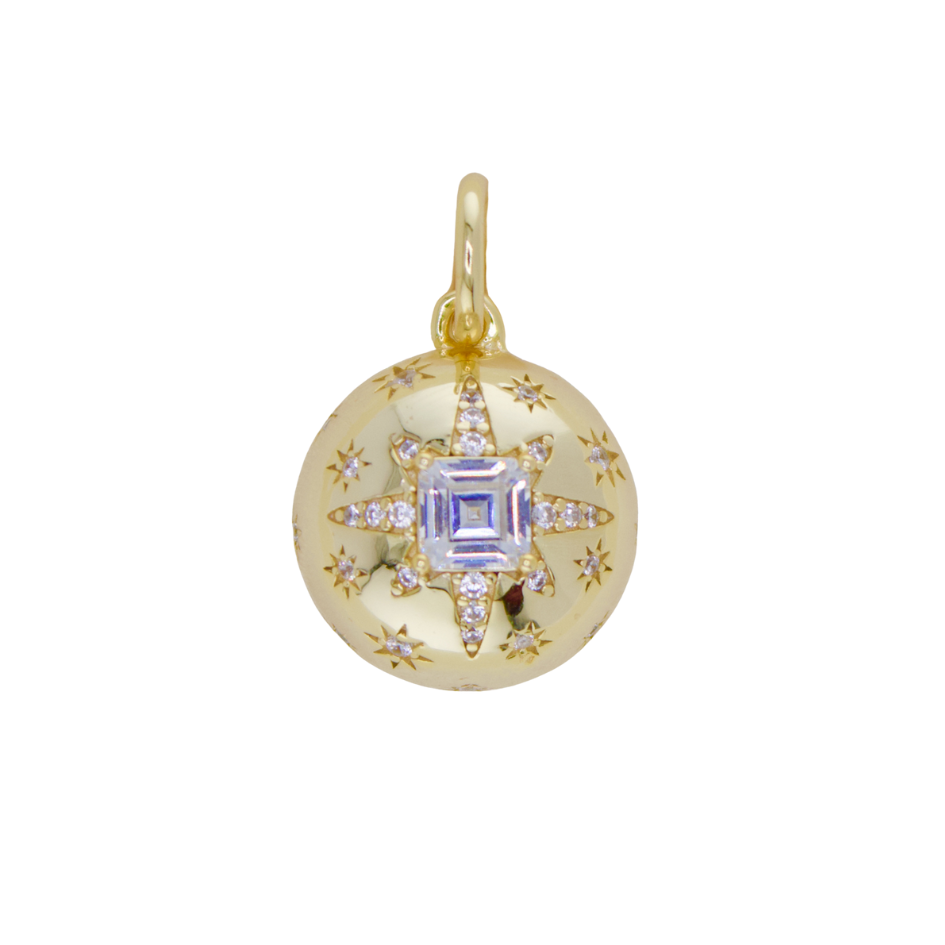 Star Sphere Asscher stone Charm