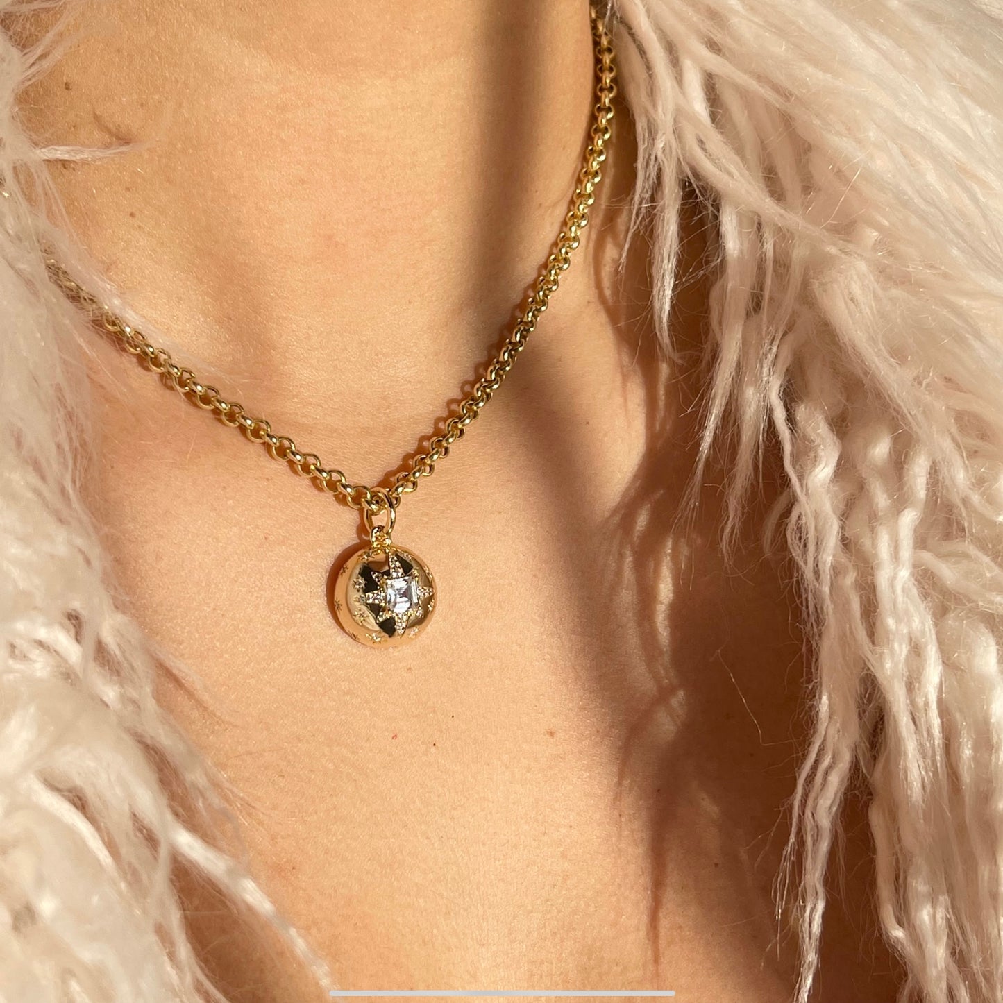 Star Sphere Asscher stone Charm