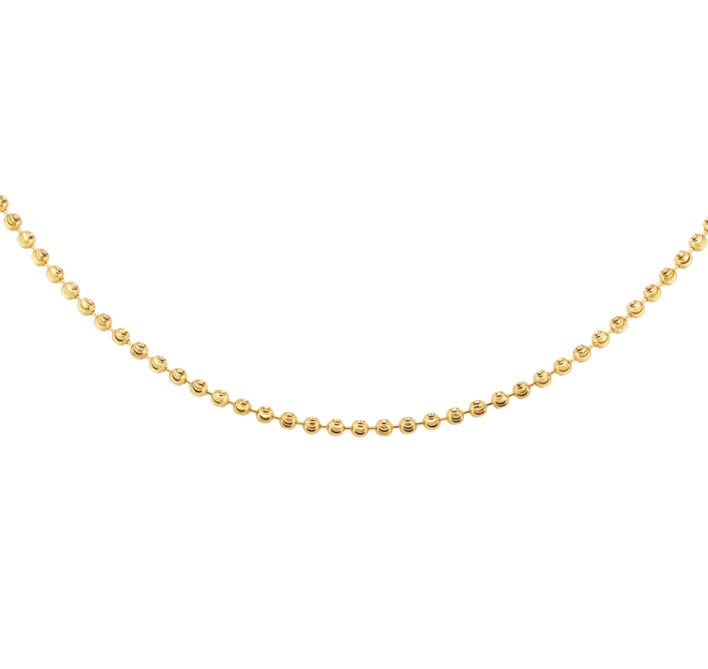Moon Cut Bead Chain Necklaces