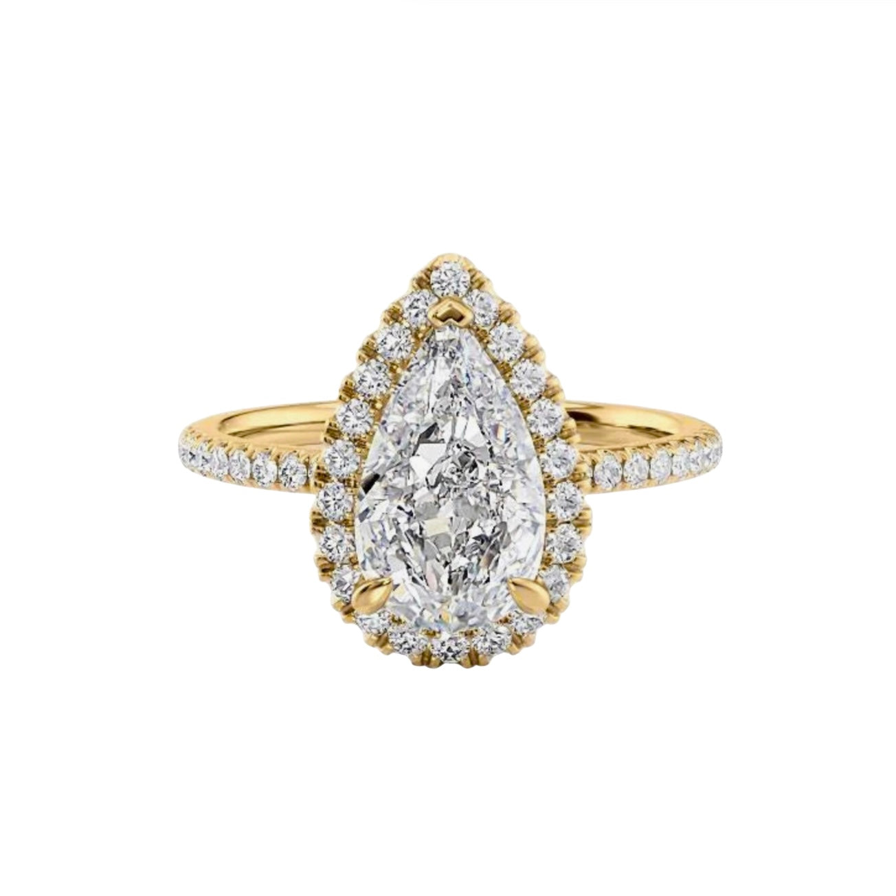 The Halo Pear Lab Grown Diamond Engagement