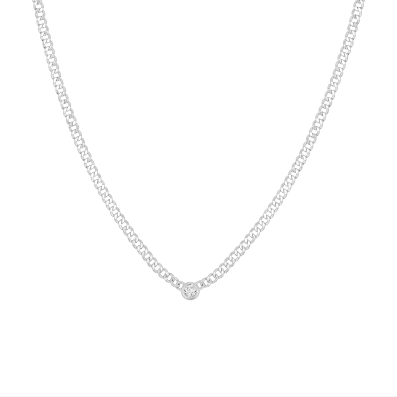 Cuban Link Diamond Solitaire Necklace