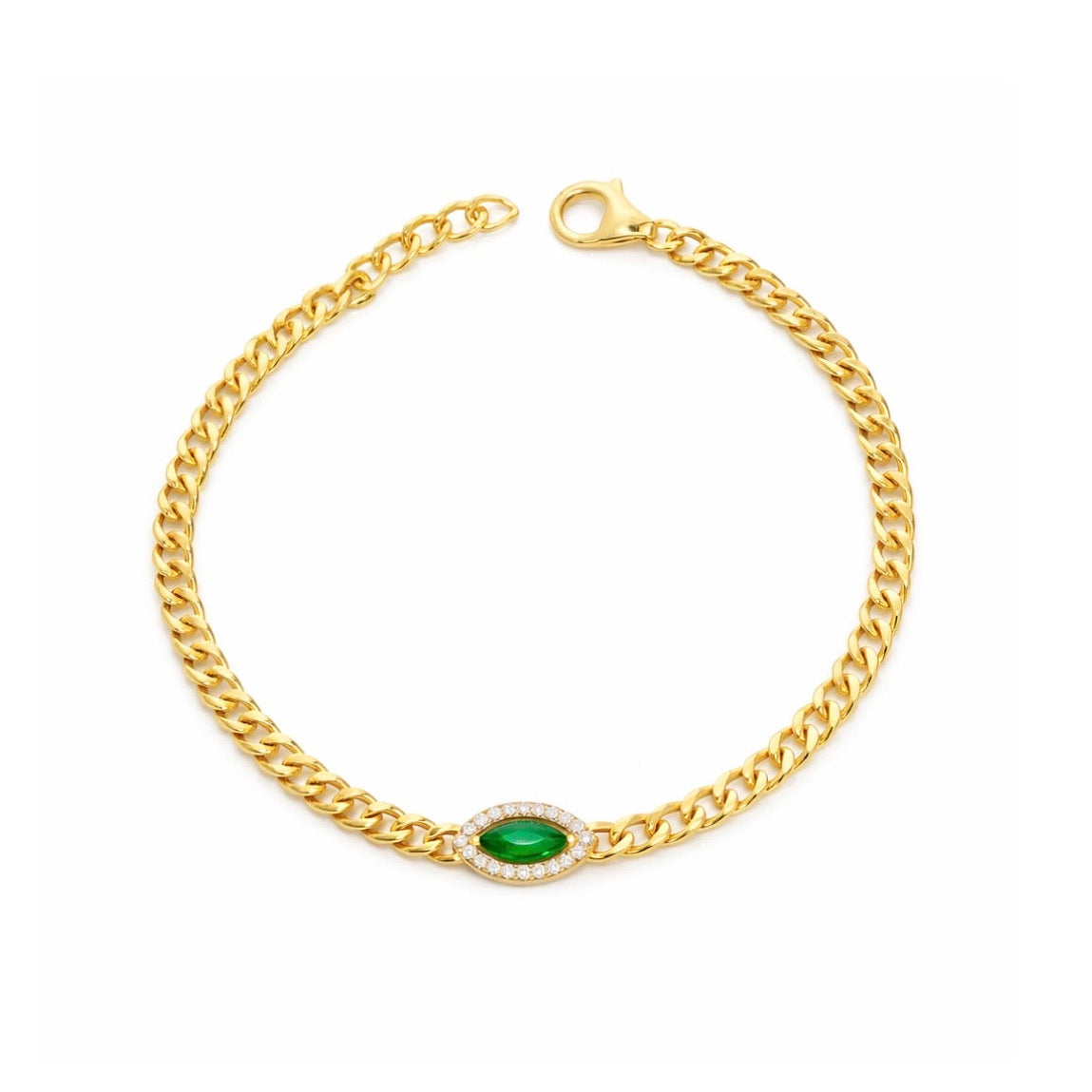 Miami Cuban Bracelet with Center Stone