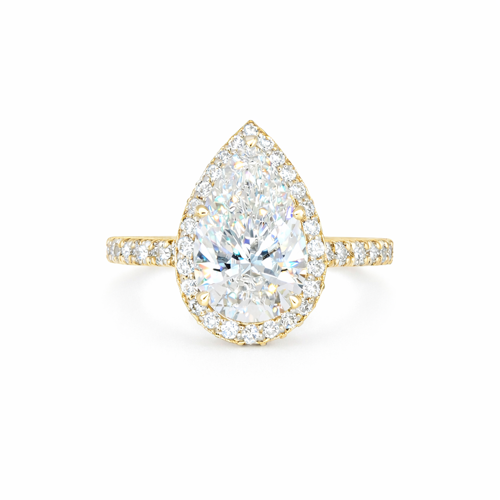 The Halo Pear Lab Grown Diamond Engagement