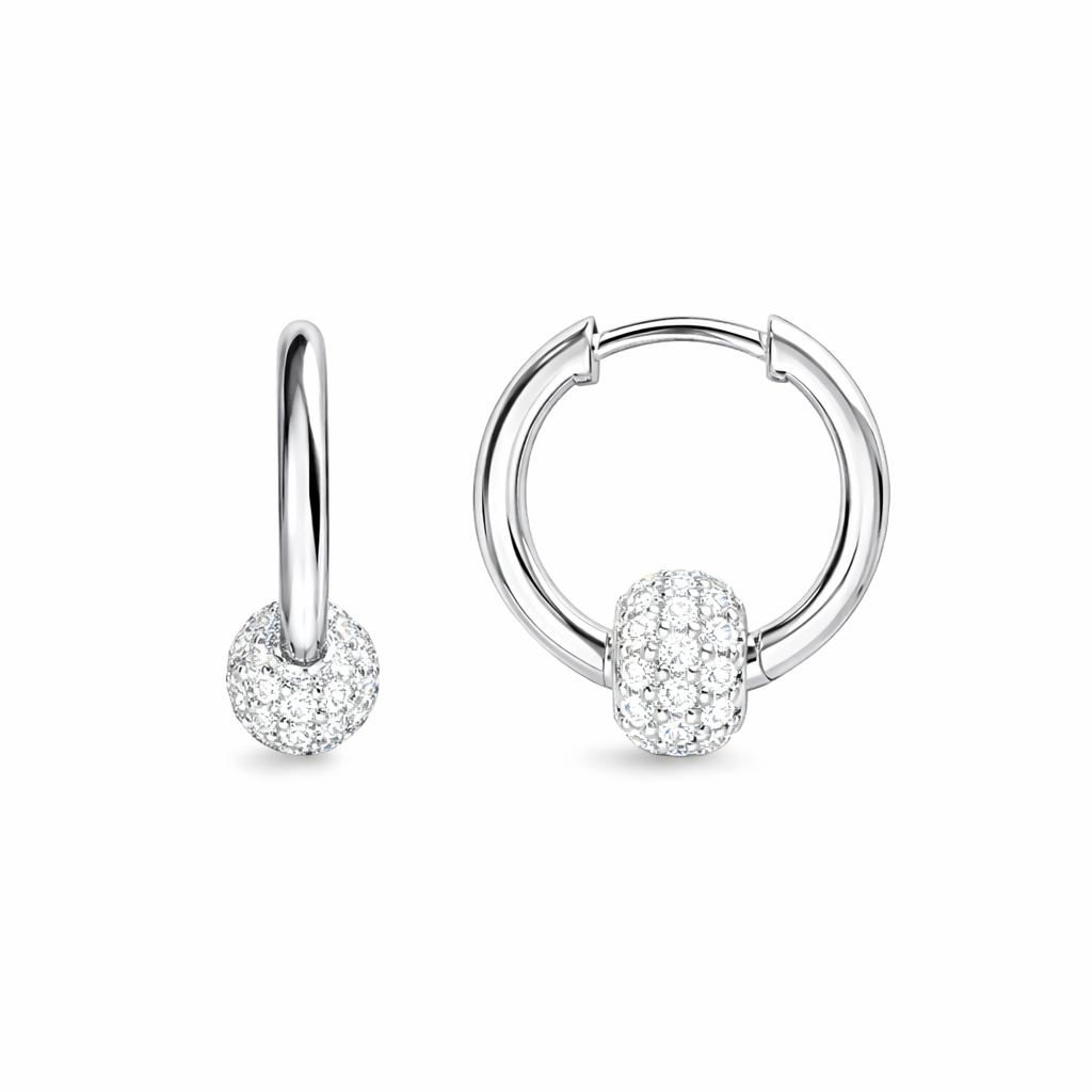 Stone Ball Huggies Hoop