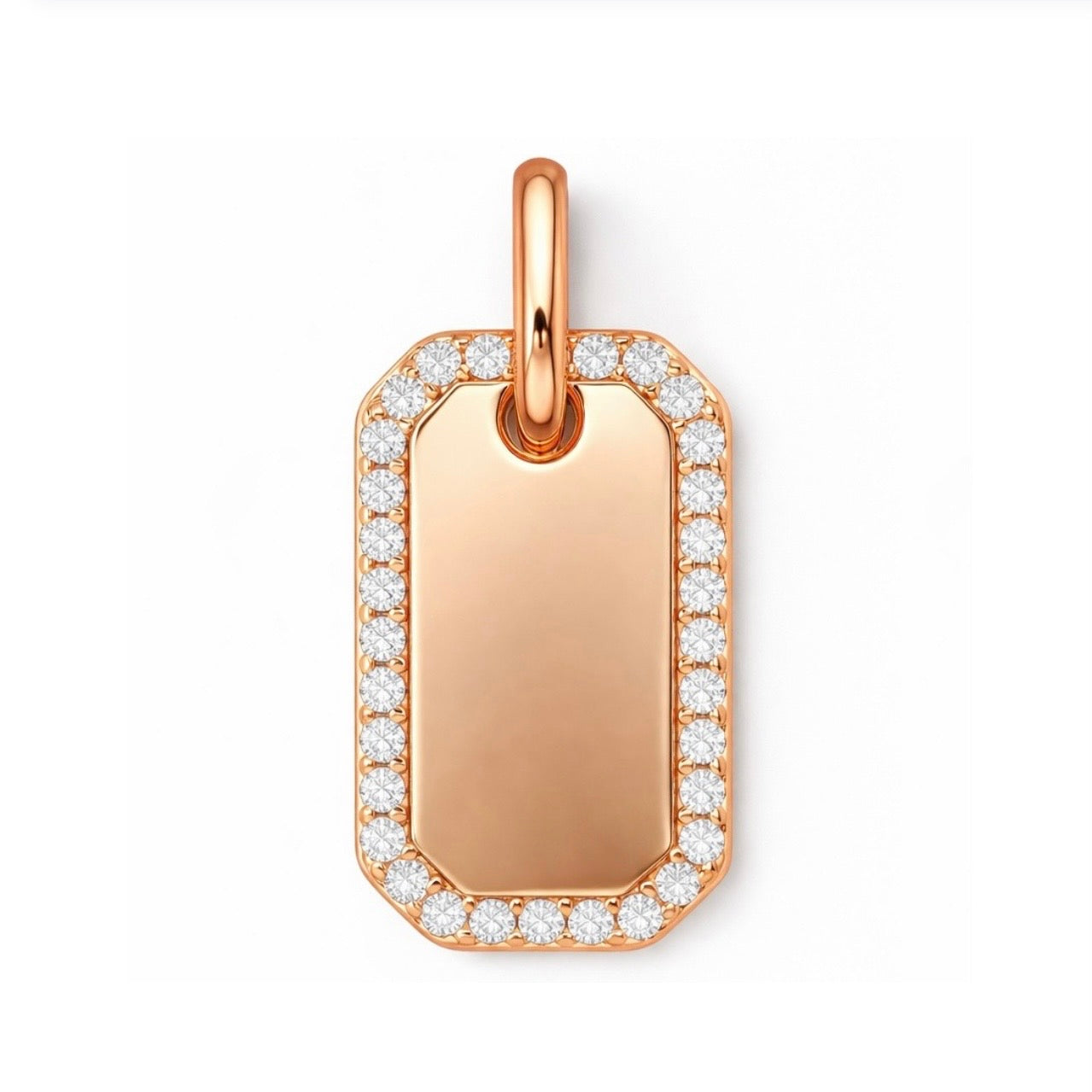 Large Diamond Dog Tag