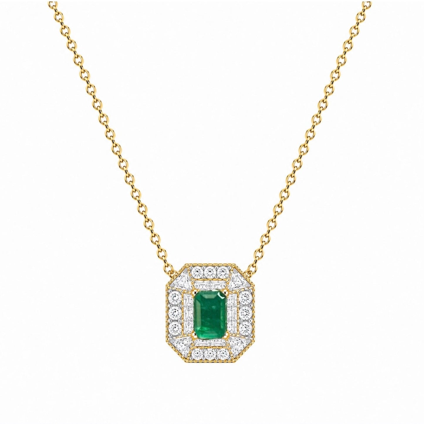 Octagon Green Necklace