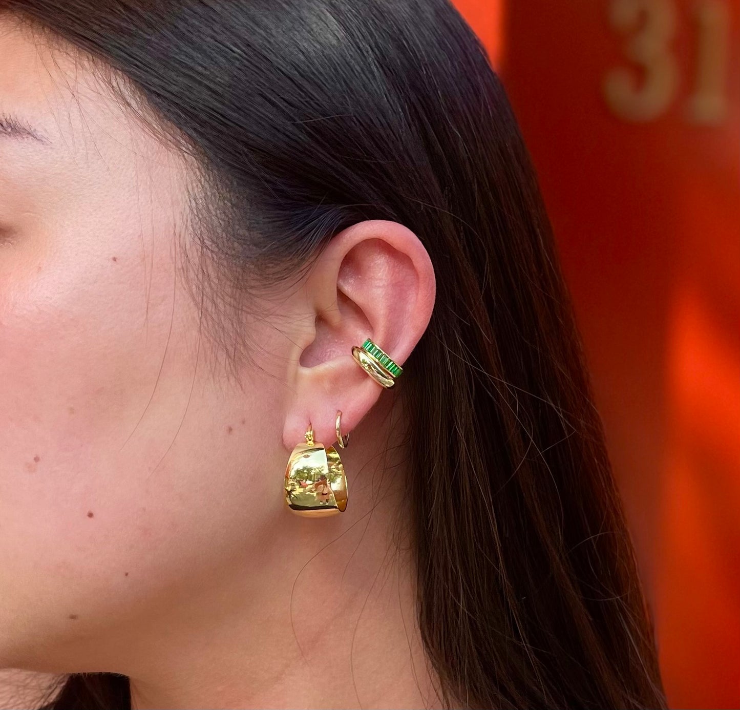 Emerald Ear Cuff