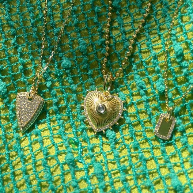 Stone Heart Medallion Pendant
