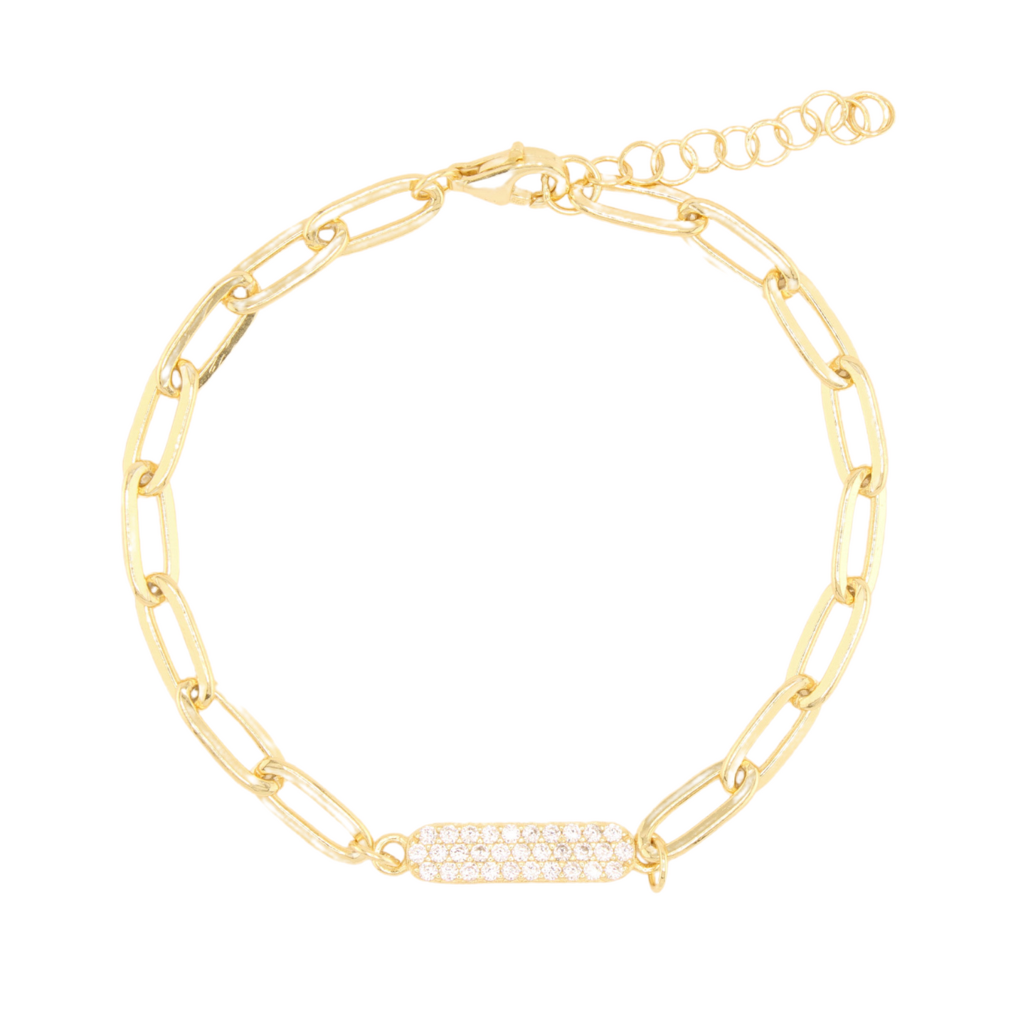 Stone Bar Paper Clip Bracelet