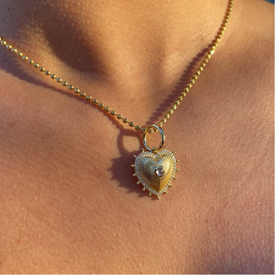 Stone Heart Medallion Pendant