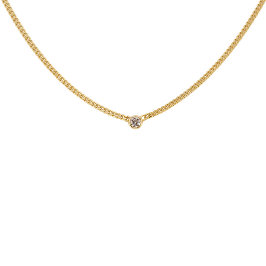 Cuban Link Diamond Solitaire Necklace