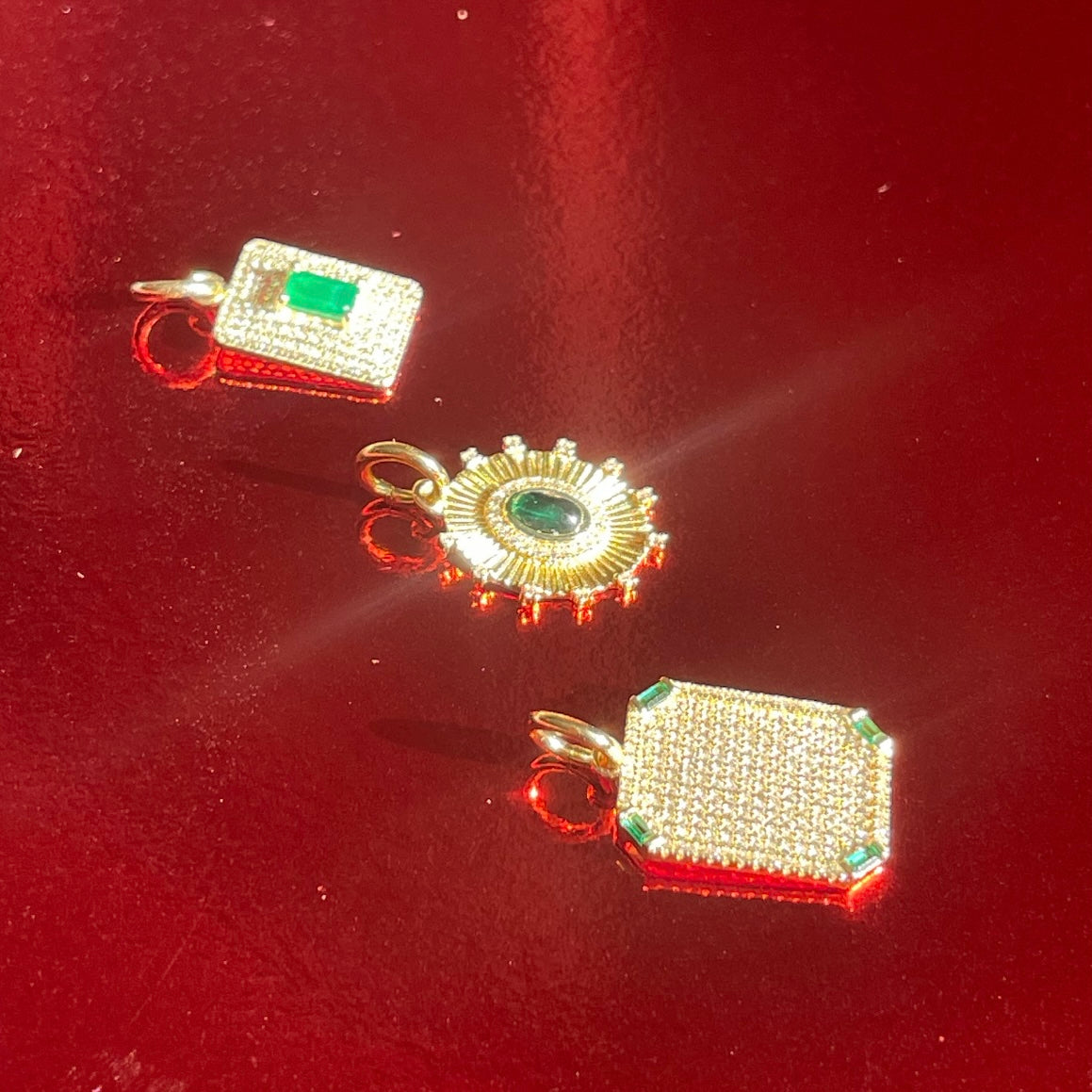 Octagon Green Medallion Pendant