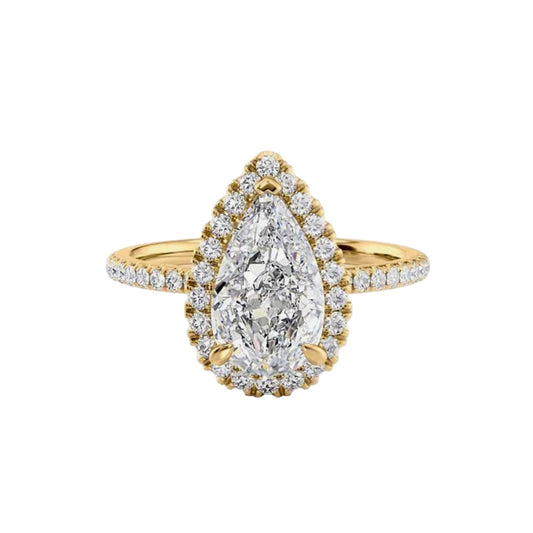 The Halo Pear Lab Grown  Diamond Engagement