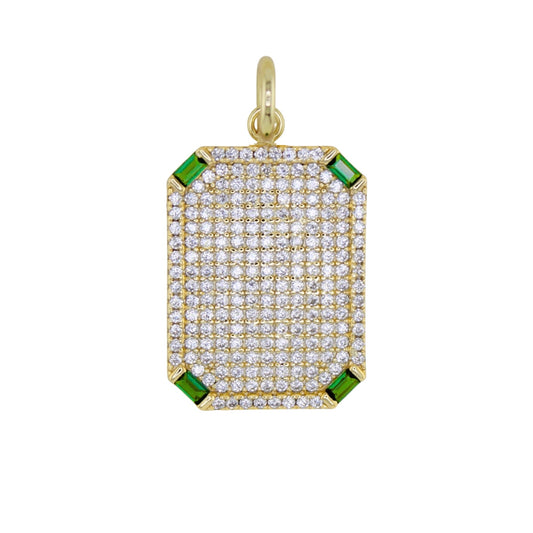 Octagon Green Medallion Pendant