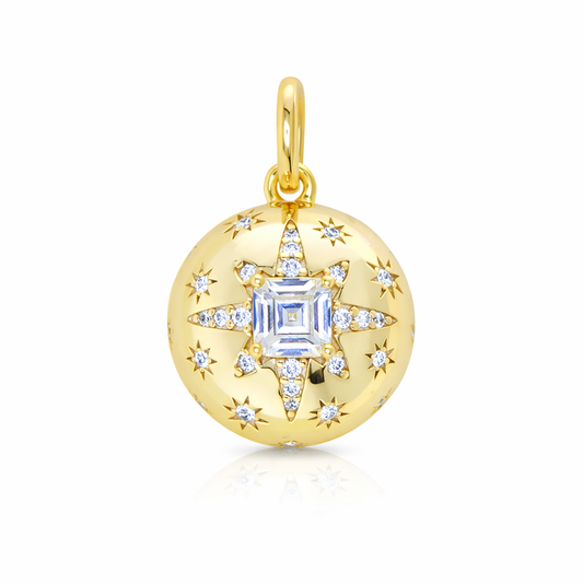 Star Sphere Asscher stone Charm