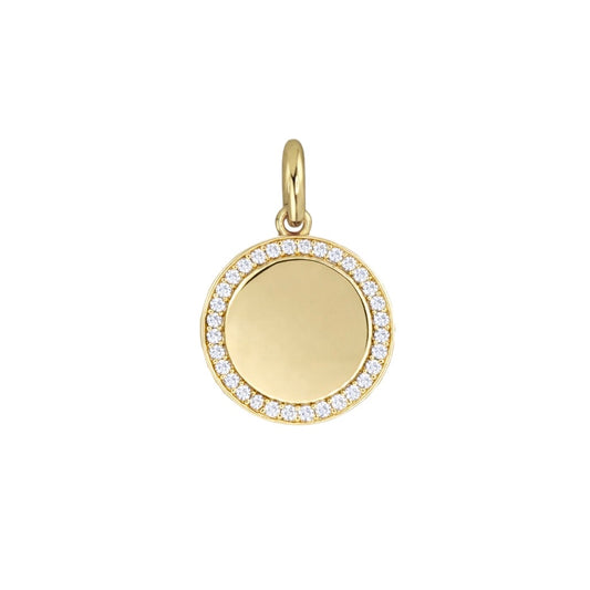 Engravable Stone  Disc Pendant
