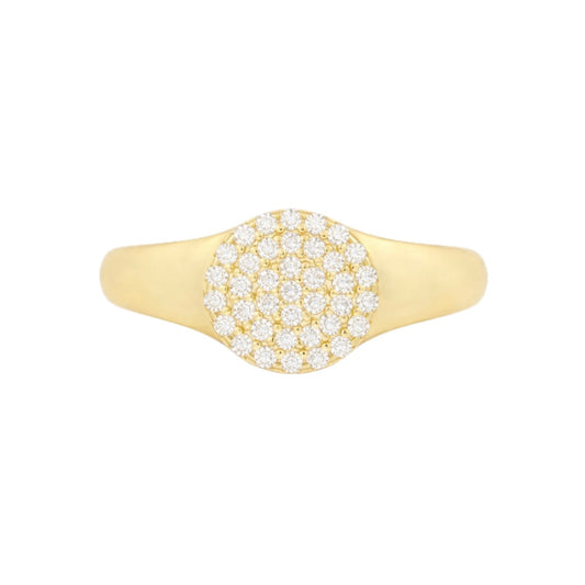 Diamond Pavé Signet Ring
