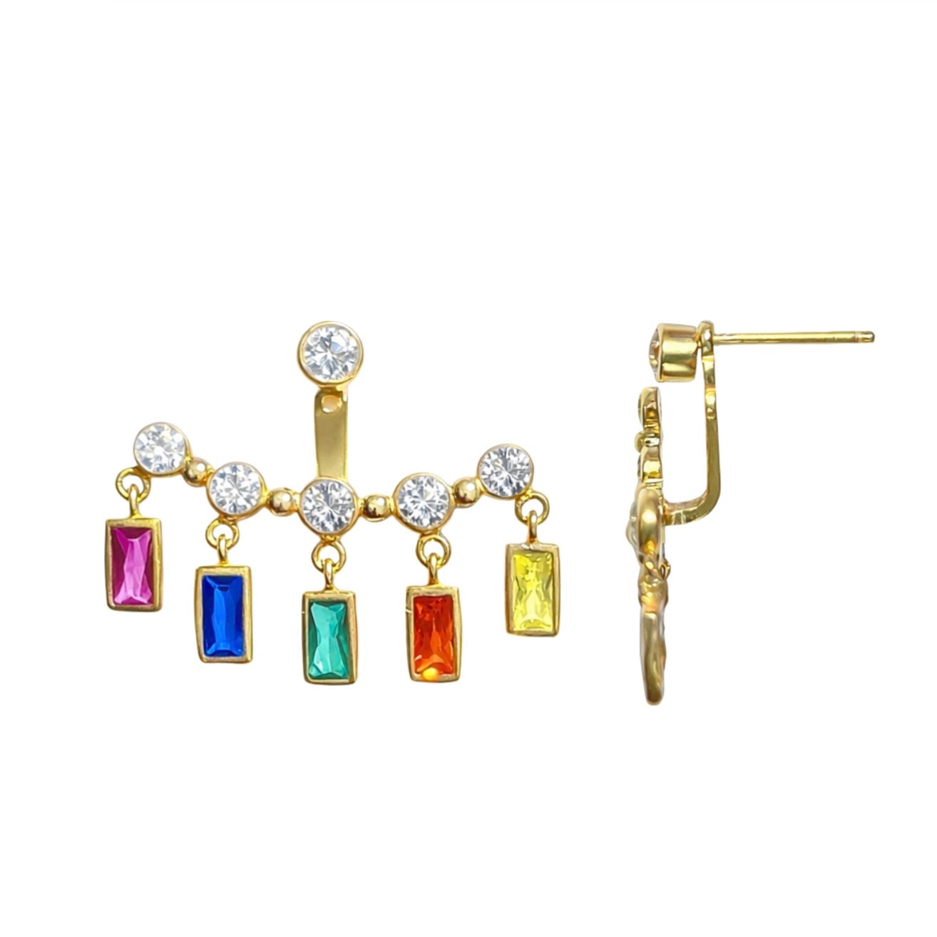 Rainbow Ear Jacket Earrings