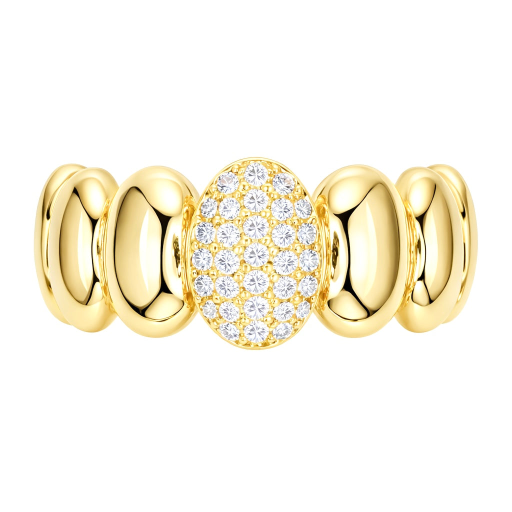 Oval Lab Grown Diamond Dome Pavé Ring