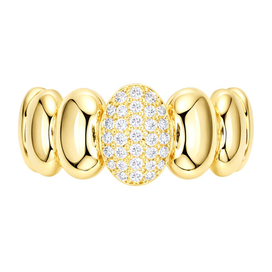 Oval Lab Grown Diamond Dome Pavé Ring