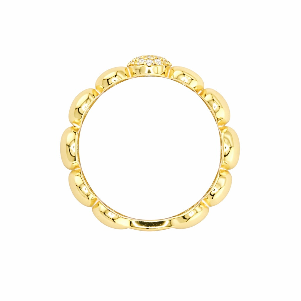 Oval Lab Grown Diamond Dome Pavé Ring