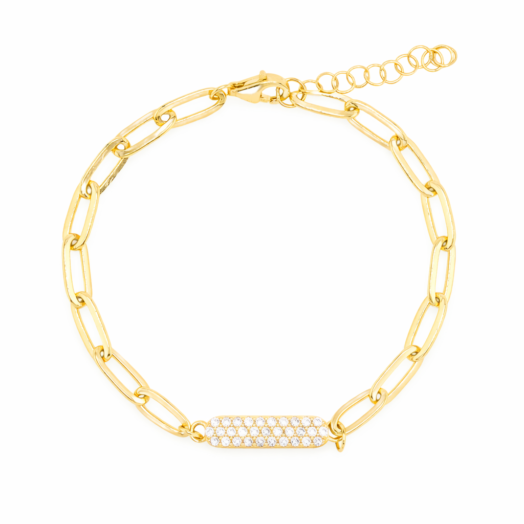 Stone Bar Paper Clip Bracelet