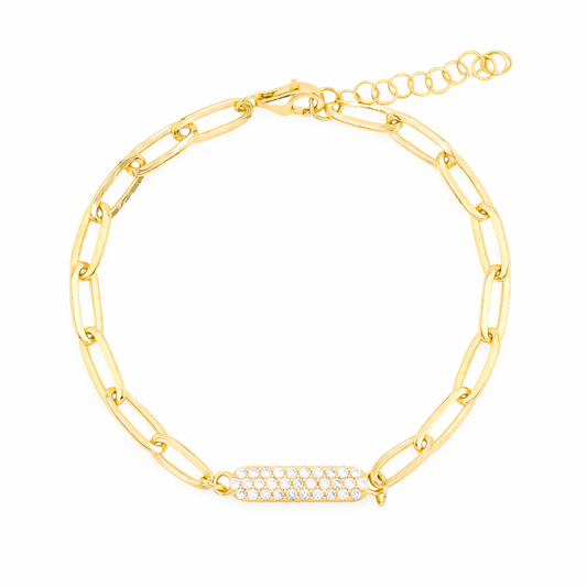 Stone Bar Paper Clip Bracelet