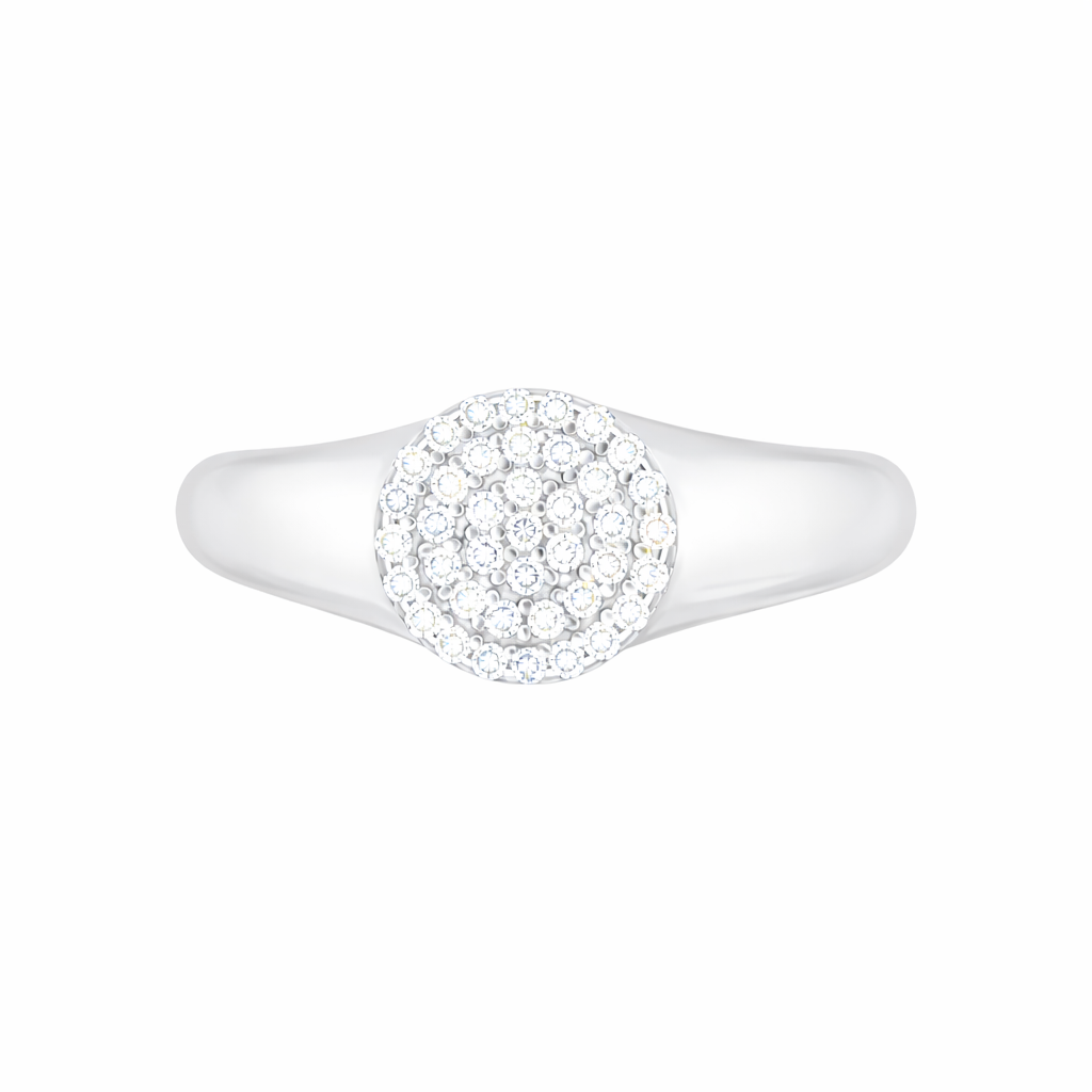 Diamond Pavé Signet Ring