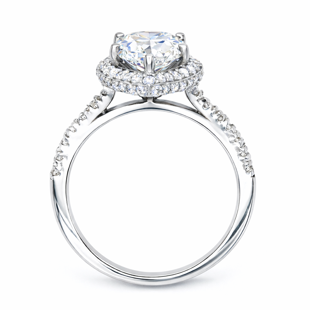 The Halo Pear Lab Grown  Diamond Engagement