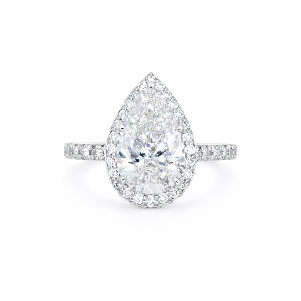 The Halo Pear Lab Grown  Diamond Engagement