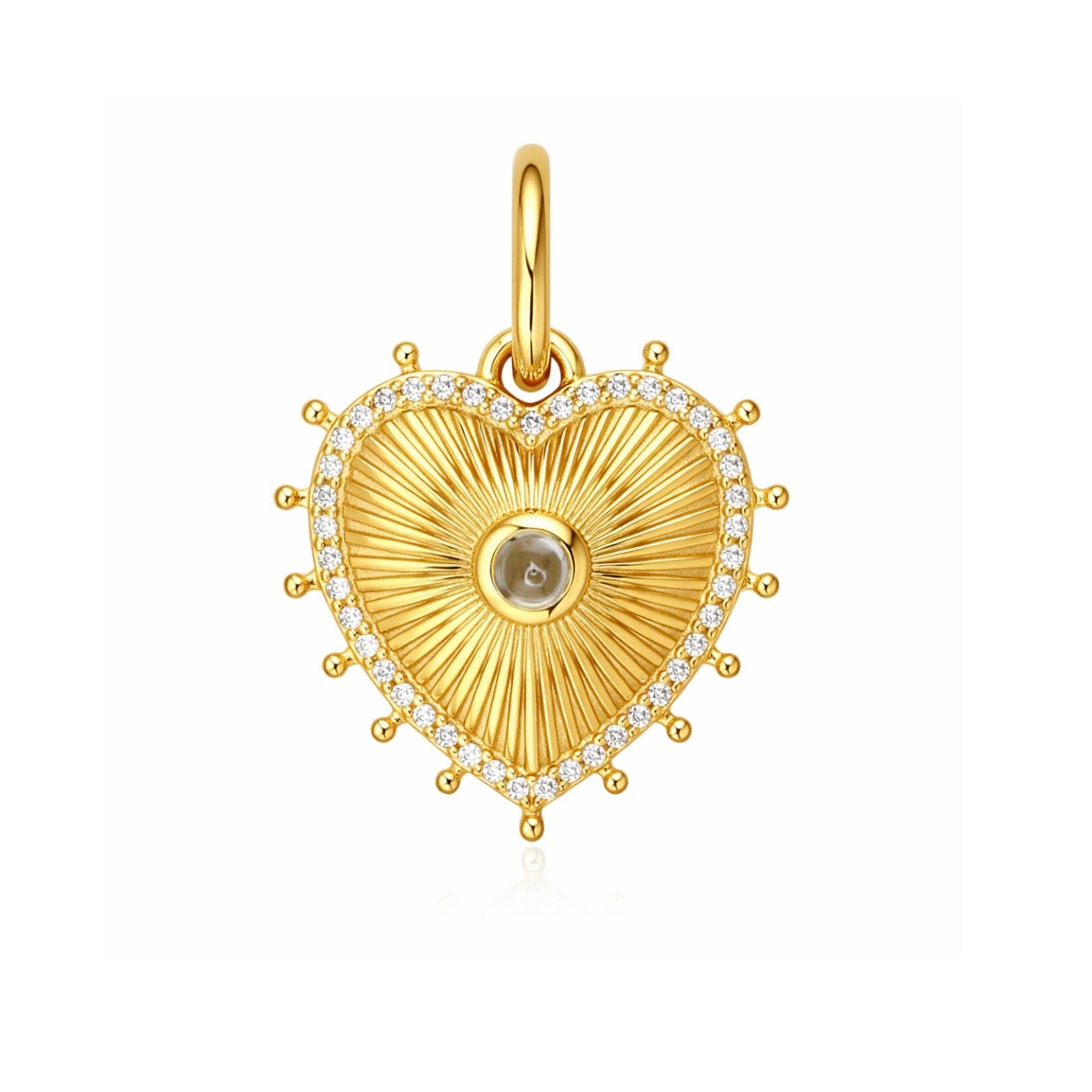 Stone Heart Medallion Pendant