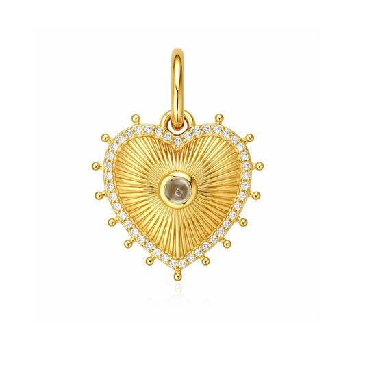 Stone Heart Medallion Pendant