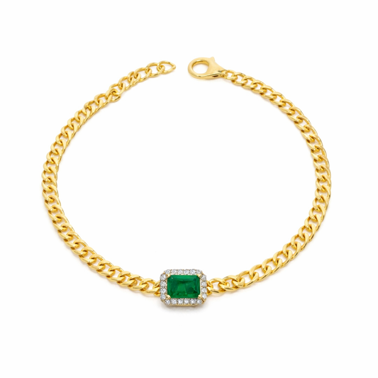 Miami Cuban Bracelet with Center Stone