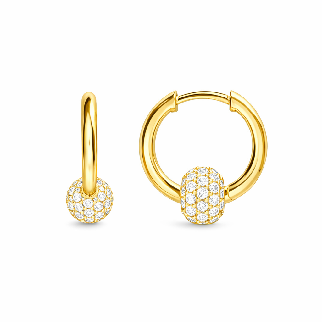 Stone Ball Huggies Hoop